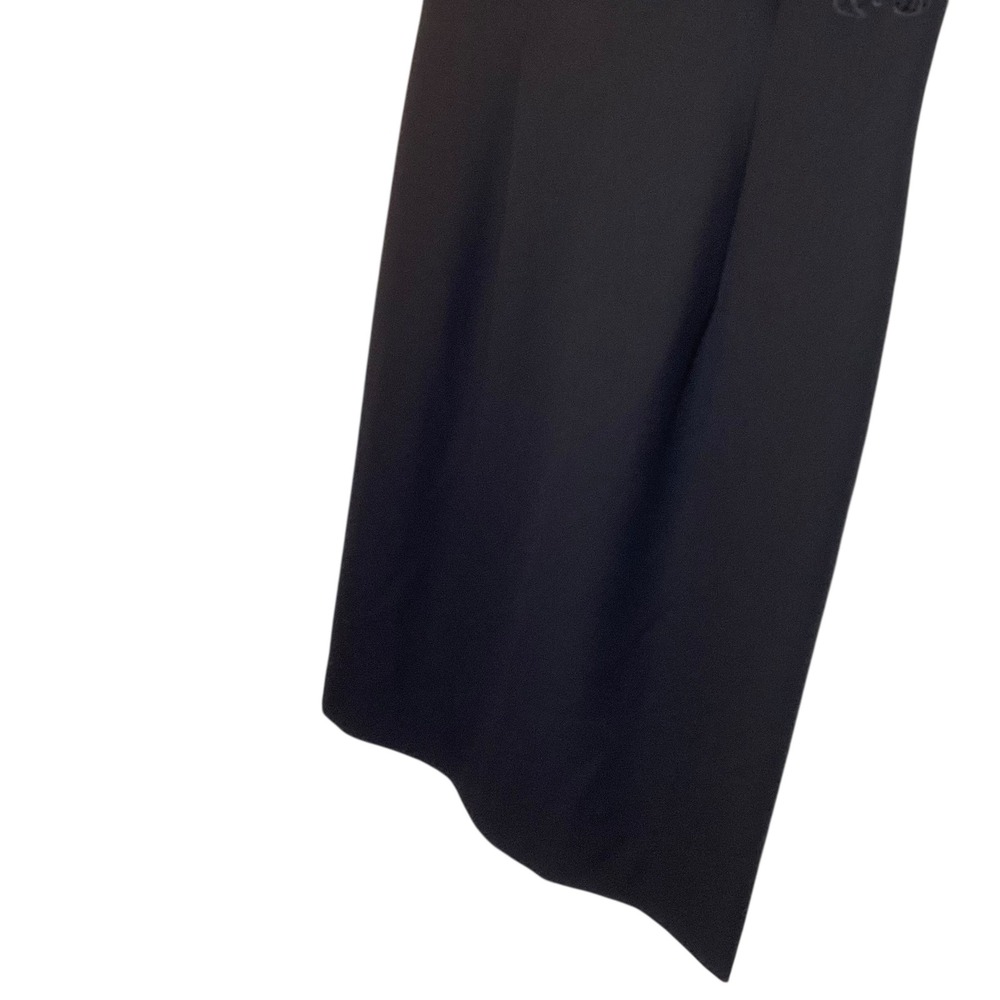 Alice + Olivia Black Embroidered Mesh Yoke Sheath Cocktail Dress Large Glam NEW - Picture 4 of 7